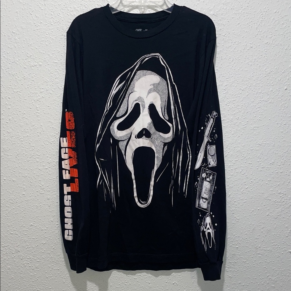 Ghost Face Live Black Long Sleeve Kids Tee